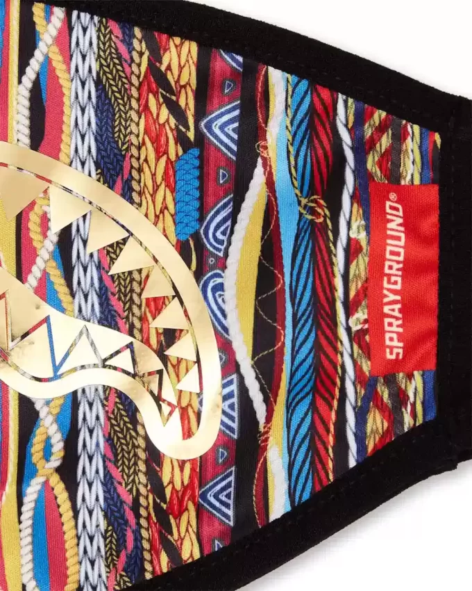 1994 GOLD METALLIC SHARK POLYESTER FACE MASK 1994 GOLD METALLIC SHARK POLYESTER FACE MASK