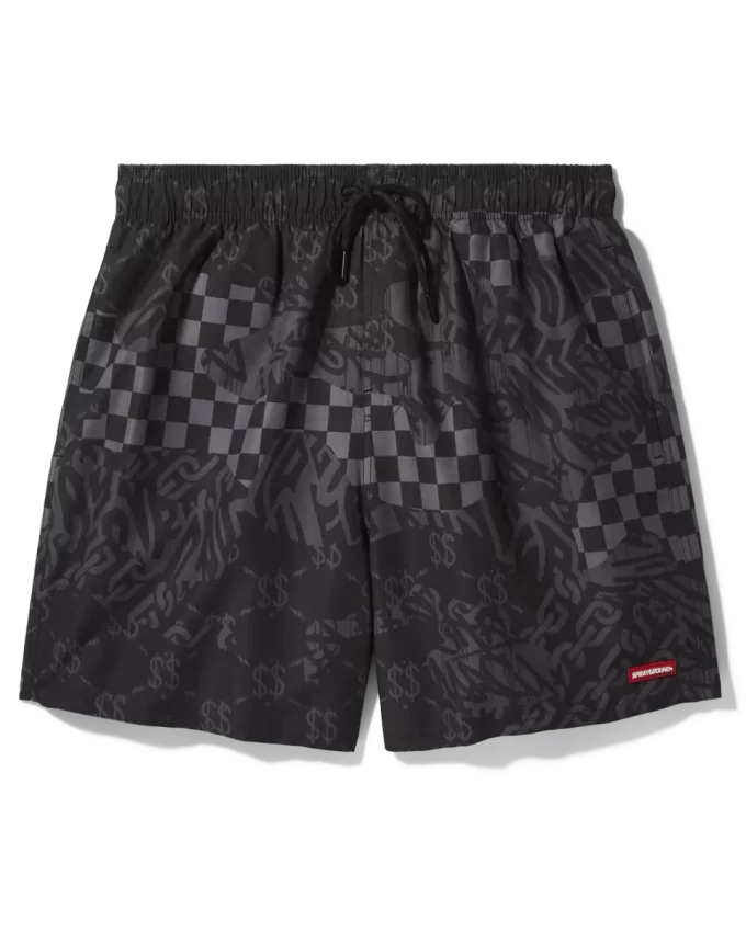 3AM CHECK SWIM SHORTS