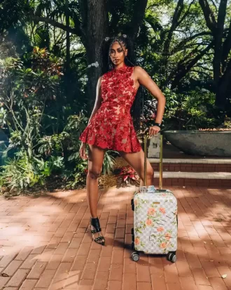 A.I. AFRICAN INTELLIGENCE ELEGANT ENERGY SHARKITECTURE CARRY-ON LUGGAGE – SANDFLOWER COLLAB