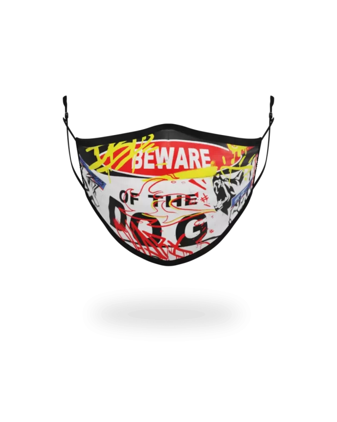 ADULT BEWARE OF THE DOG FORM-FITTING FACE MASK ADULT BEWARE OF THE DOG FORM-FITTING FACE MASK