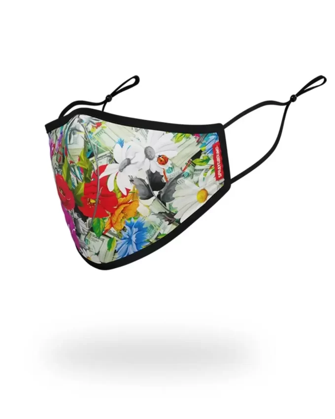 ADULT FLORAL MONEY FORM FITTING FACE MASK ADULT FLORAL MONEY FORM FITTING FACE MASK