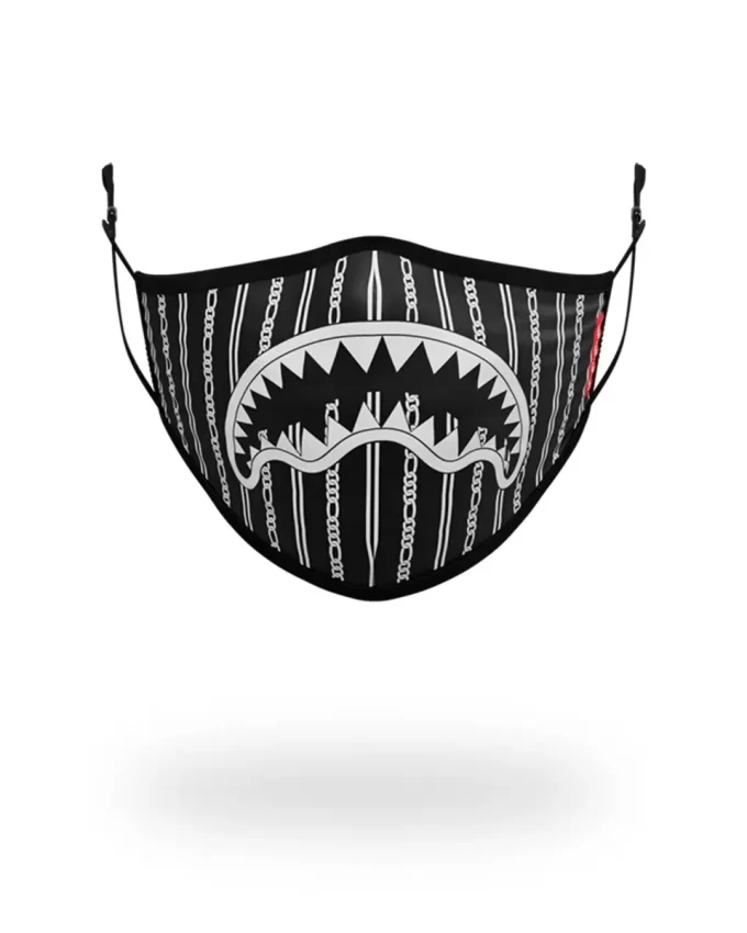 ADULT REVERSE SHARKS IN PARIS (BLACK) FORM FITTING FACE MASK ADULT REVERSE SHARKS IN PARIS (BLACK) FORM FITTING FACE MASK