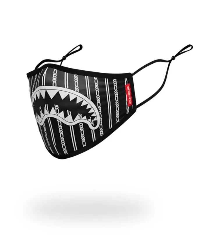 ADULT REVERSE SHARKS IN PARIS (BLACK) FORM FITTING FACE MASK ADULT REVERSE SHARKS IN PARIS (BLACK) FORM FITTING FACE MASK