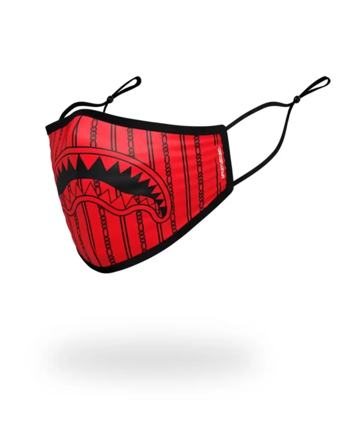 ADULT REVERSE SHARKS IN PARIS (RED) FORM FITTING FACE MASK ADULT REVERSE SHARKS IN PARIS (RED) FORM FITTING FACE MASK