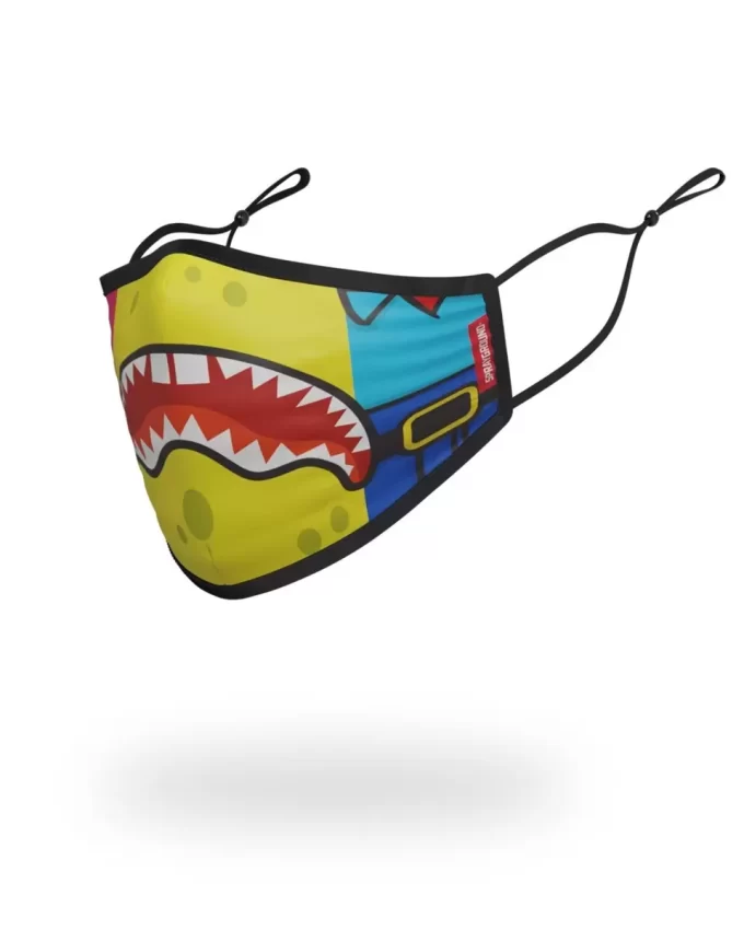 ADULT SPONGEBOB OG SHARK FORM FITTING FACE-COVERING ADULT SPONGEBOB OG SHARK FORM FITTING FACE-COVERING