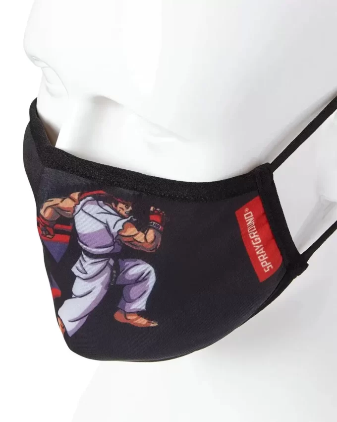 ADULT STREET FIGHTER RYU SHARK FORM FITTING FACE-COVERING ADULT STREET FIGHTER RYU SHARK FORM FITTING FACE-COVERING
