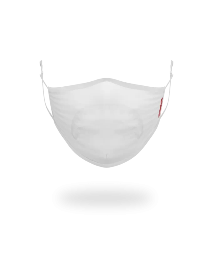 ADULT WHITE ON WHITE SHARK FORM-FITTING FACE MASK ADULT WHITE ON WHITE SHARK FORM-FITTING FACE MASK