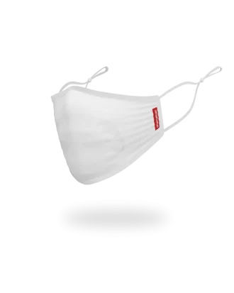 ADULT WHITE ON WHITE SHARK FORM-FITTING FACE MASK