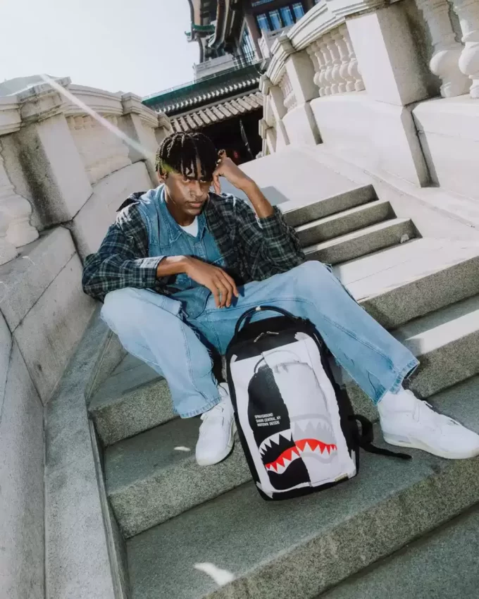 BAG ON BAG OPTICAL ILLUSION SHARKS IN PARIS BACKPACK BAG ON BAG OPTICAL ILLUSION SHARKS IN PARIS BACKPACK