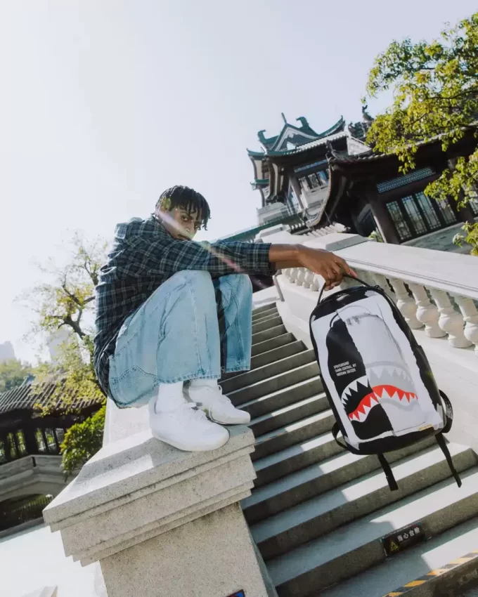 BAG ON BAG OPTICAL ILLUSION SHARKS IN PARIS BACKPACK BAG ON BAG OPTICAL ILLUSION SHARKS IN PARIS BACKPACK