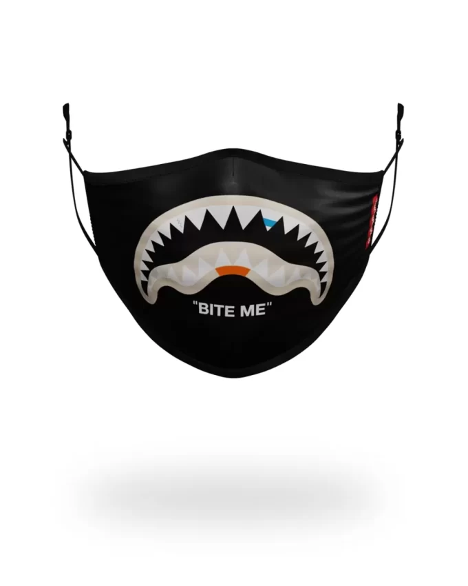 BITE ME SHARK (BLK) POLYESTER FACE MASK BITE ME SHARK (BLK) POLYESTER FACE MASK