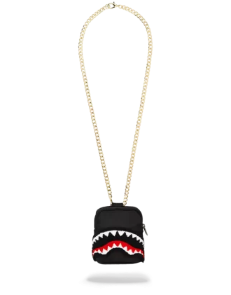 BLACK CHENILLE SHARK BACKPACK CHAIN