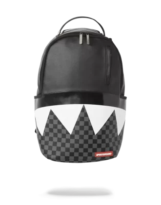 BLACK HALF CHECK SHARKS IN PARIS BACKPACK (ONE OF ONE)