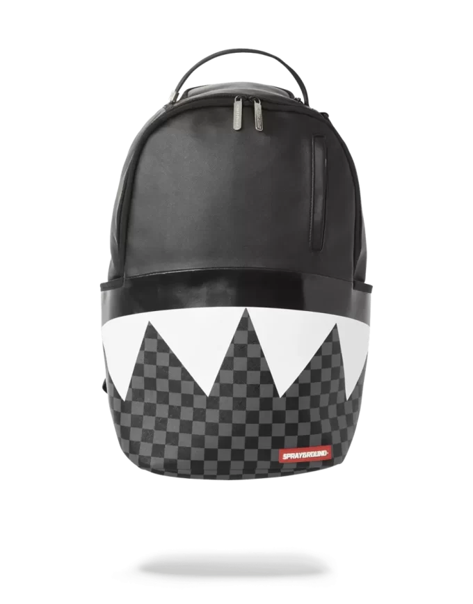 BLACK HALF CHECK SHARKS IN PARIS BACKPACK (ONE OF ONE)