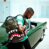 CAMO DRIP SHARKS IN PARIS BACKPACK (DLXV) CAMO DRIP SHARKS IN PARIS BACKPACK (DLXV)