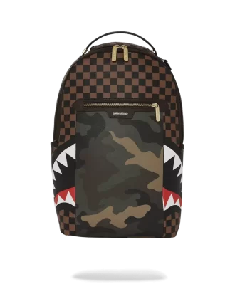 EXTERIOR GOLD ZIP POCKET SHARKS IN PARIS BACKPACK (DLXV)