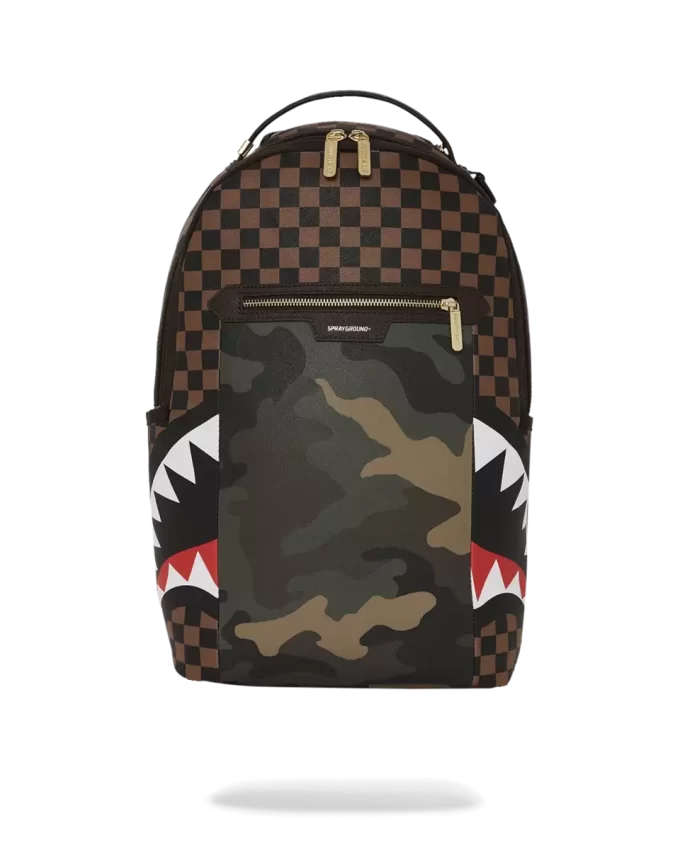 EXTERIOR GOLD ZIP POCKET SHARKS IN PARIS BACKPACK (DLXV) EXTERIOR GOLD ZIP POCKET SHARKS IN PARIS BACKPACK (DLXV)