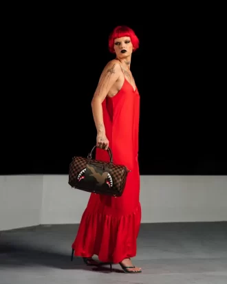 EXTERIOR GOLD ZIP POCKET SHARKS IN PARIS MINI DUFFLE