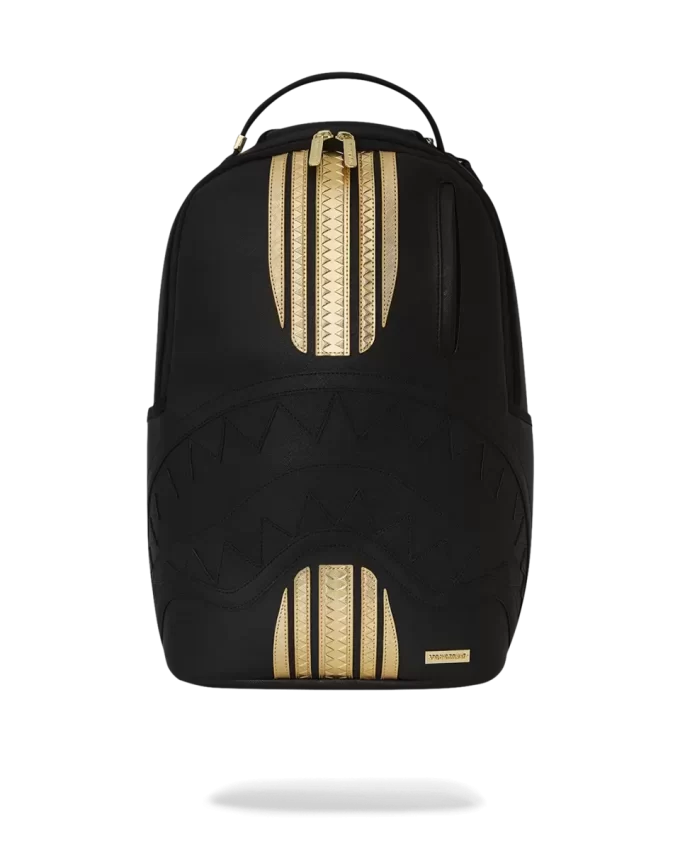 GOLD AND BLACK RACING STRIPES BACKPACK GOLD AND BLACK RACING STRIPES BACKPACK