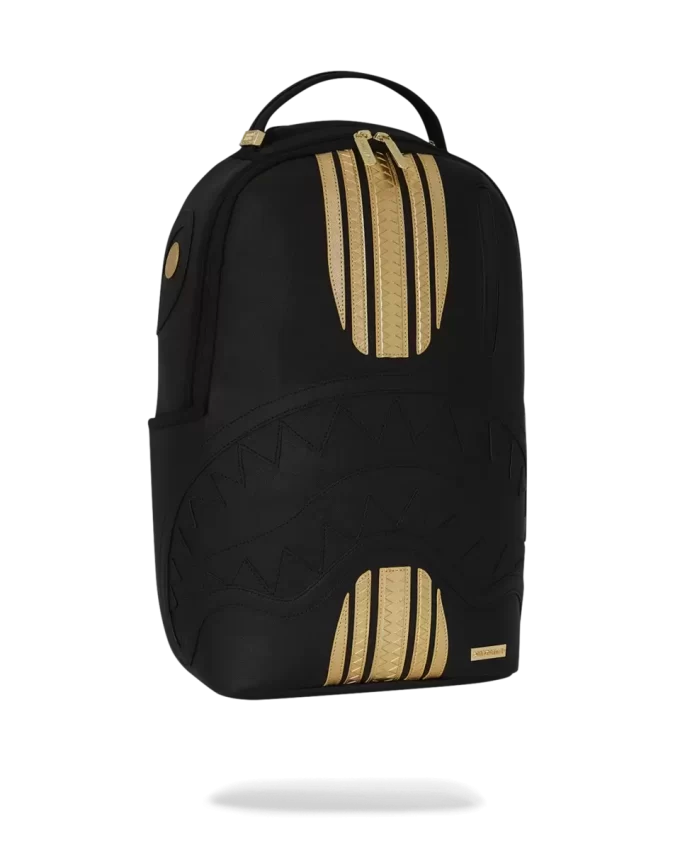 GOLD AND BLACK RACING STRIPES BACKPACK GOLD AND BLACK RACING STRIPES BACKPACK