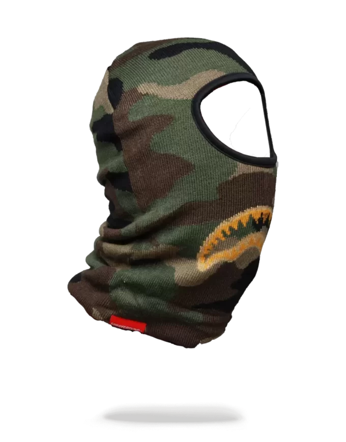 GOLD KNIT SHARK MOUTH SKI MASK