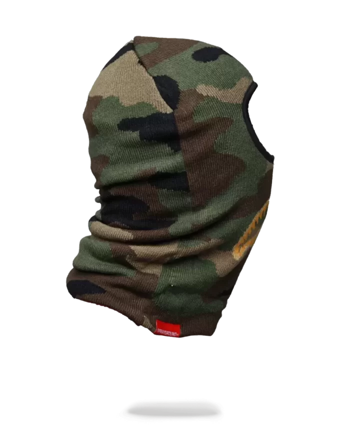 GOLD KNIT SHARK MOUTH SKI MASK