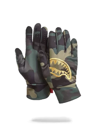 GOLD STENCIL CAMO GLOVES