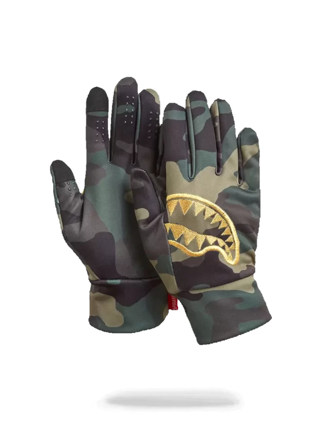 GOLD STENCIL CAMO GLOVES