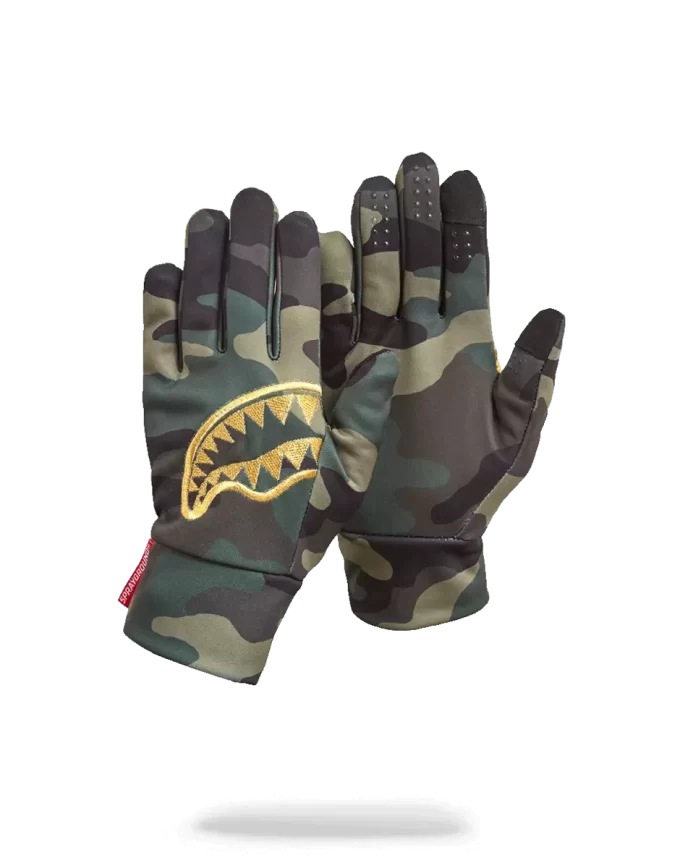 GOLD STENCIL CAMO GLOVES