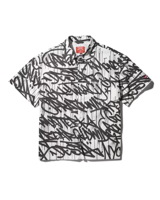 GRAFFITI SHORT SLEEVE BUTTON FRONT SHIRT