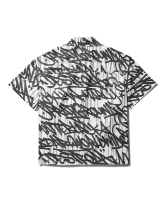GRAFFITI SHORT SLEEVE BUTTON FRONT SHIRT