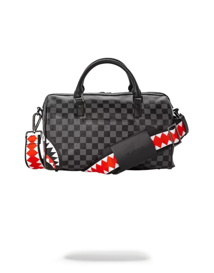 GREY CHECKERED SHARKS IN PARIS MINI DUFFLE