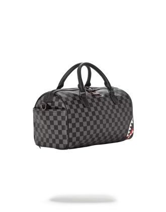GREY CHECKERED SHARKS IN PARIS MINI DUFFLE