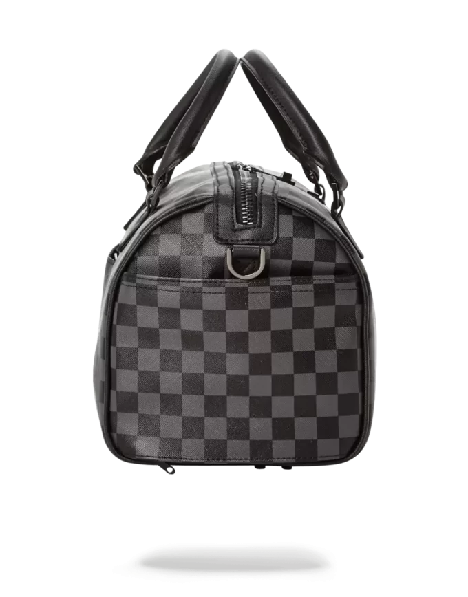 GREY CHECKERED SHARKS IN PARIS MINI DUFFLE