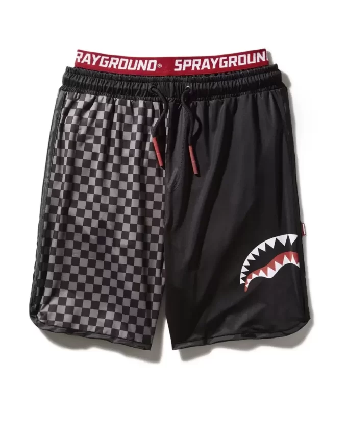 GREY CHECKERED SPLIT CORTO SWIM TRUNKS GREY CHECKERED SPLIT CORTO SWIM TRUNKS
