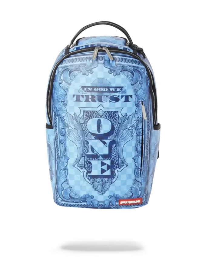 IN GOD WE TRUST BLUE BACKPACK (ONE OF ONE) IN GOD WE TRUST BLUE BACKPACK (ONE OF ONE)