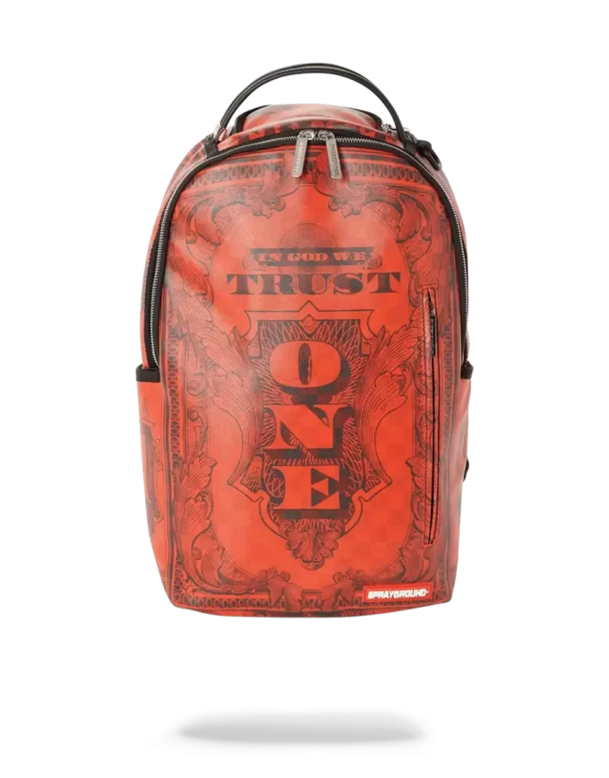 IN GOD WE TRUST RED BACKPACK (ONE OF ONE) IN GOD WE TRUST RED BACKPACK (ONE OF ONE)