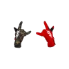 LEFT RED / RIGHT CAMO MONEY DRIPS GLOVES LEFT RED / RIGHT CAMO MONEY DRIPS GLOVES