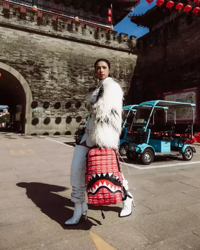 MADE OF WOVEN LABELS SHARK BACKPACK MADE OF WOVEN LABELS SHARK BACKPACK