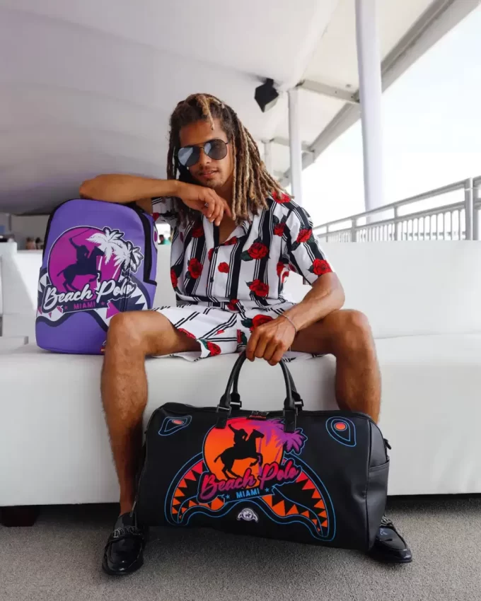MIAMI BEACH POLO COLLAB BACKPACK (DLXV-PURPLE) MIAMI BEACH POLO COLLAB BACKPACK (DLXV-PURPLE)