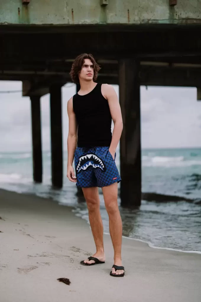 MIDNIGHT MAGIC SHARKS IN PARIS SWIM SHORTS