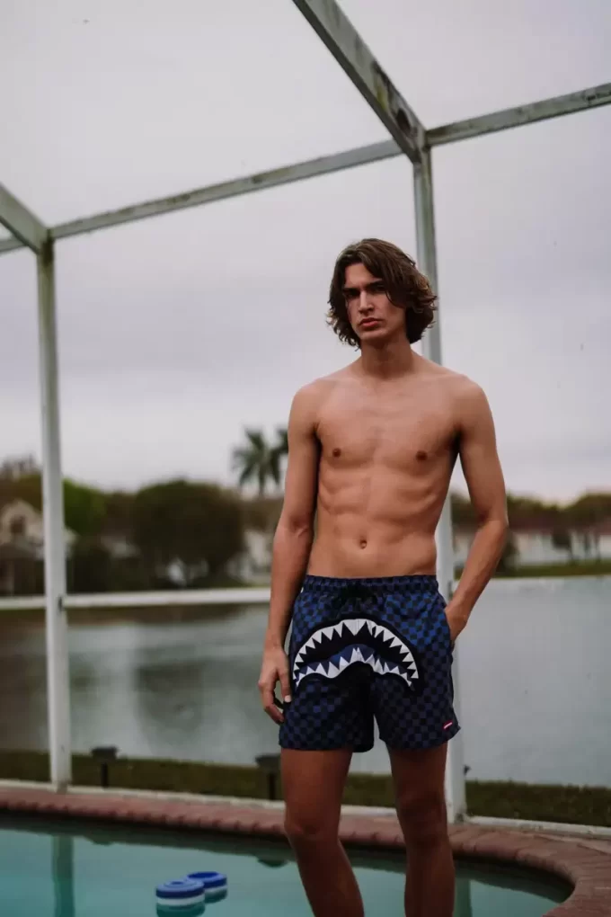 MIDNIGHT MAGIC SHARKS IN PARIS SWIM SHORTS