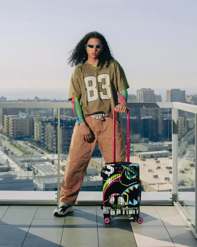 MIND TRIP SHARK DOSE SHARKNAUTICS HARDSHELL CARRY-ON LUGGAGE MIND TRIP SHARK DOSE SHARKNAUTICS HARDSHELL CARRY-ON LUGGAGE