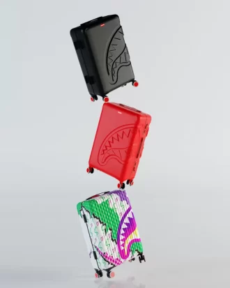 MOLDED SHARKITECTURE RED HARDSHELL CARRY-ON LUGGAGE