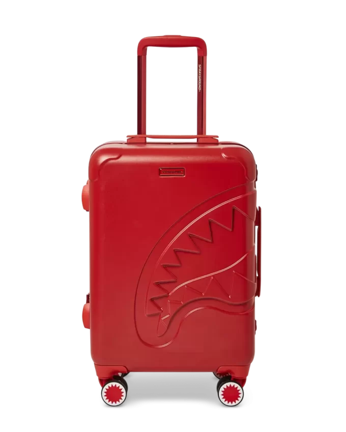 MOLDED SHARKITECTURE RED HARDSHELL CARRY-ON LUGGAGE MOLDED SHARKITECTURE RED HARDSHELL CARRY-ON LUGGAGE
