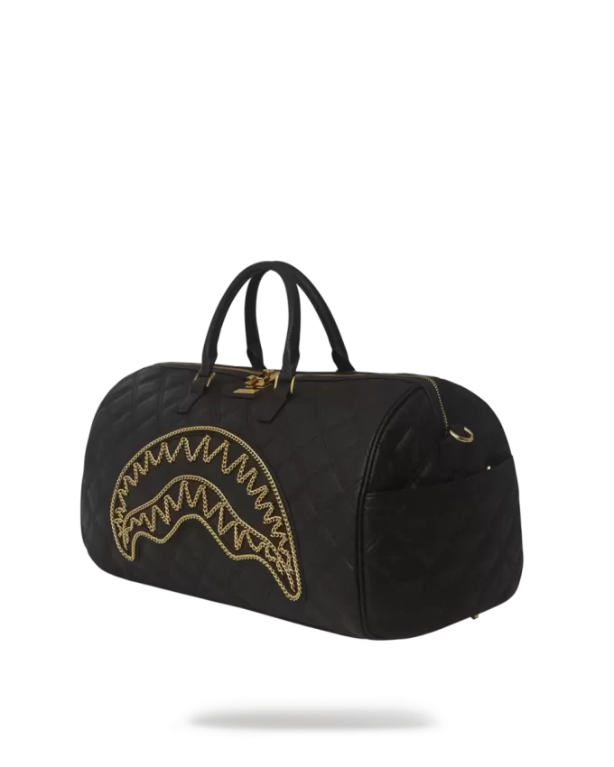 NOIR QUILT GOLD CHAIN SHARK DUFFLE