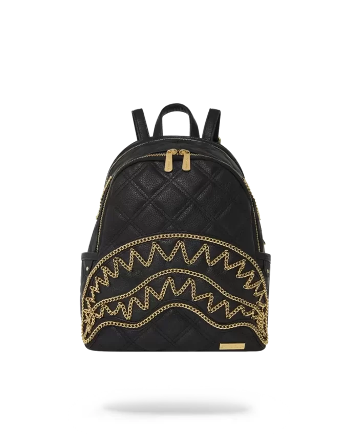 NOIR QUILT GOLD CHAIN SHARK SAVAGE BACKPACK NOIR QUILT GOLD CHAIN SHARK SAVAGE BACKPACK