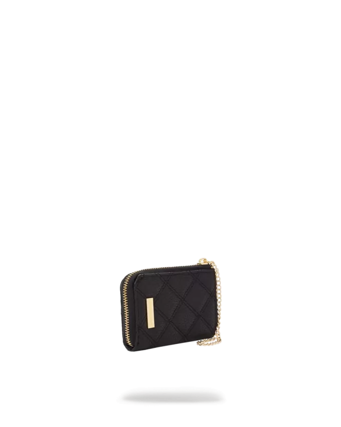 NOIR QUILT GOLD CHAIN SHARK WALLET
