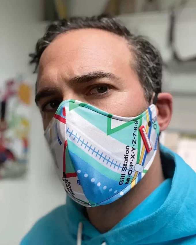 NYC SHARK MAP MASK (FORM-FITTING)