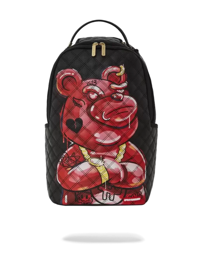 QUILT HAND PAINTED DIABLO BEAR BACKPACK (DLXV) QUILT HAND PAINTED DIABLO BEAR BACKPACK (DLXV)